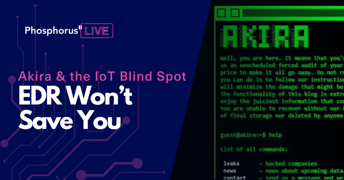 The thumbnail appears on the video for Phosphorus Live about the Akira ransomware group